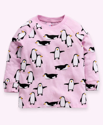 Ventra  Girls Penguin Pink Nightwear
