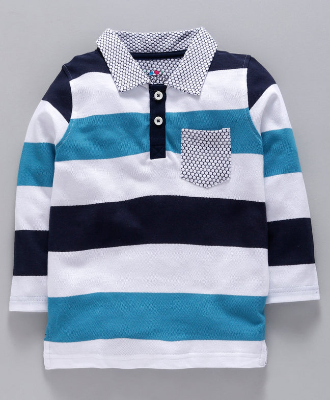 Ventra Bold Stripes Full Sleeves T-Shirt - Blue