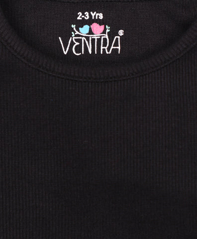 Ventra Black Solid stretch Nightwear