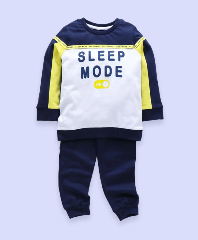 Ventra Boys Sleep Mode Print Night Suit - Blue