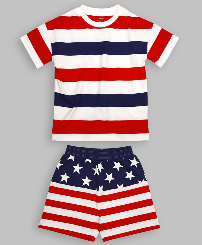 Ventra Flag Shorts Set For Boys