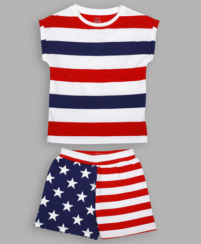 Ventra Flag Shorts Set for girls