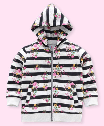 Ventra Girls Stripe Flower Hood