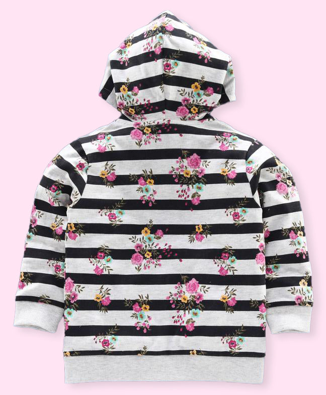 Ventra Girls Stripe Flower Hood