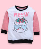 Ventra Girls Cat Printed  Sweatshirt