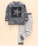 Ventra Boys Star  Checkered Grey Nightwear